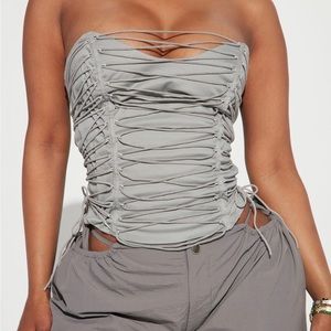 Gray Corset Top
